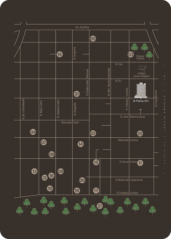 Mapa ilustrado de pré-visualização